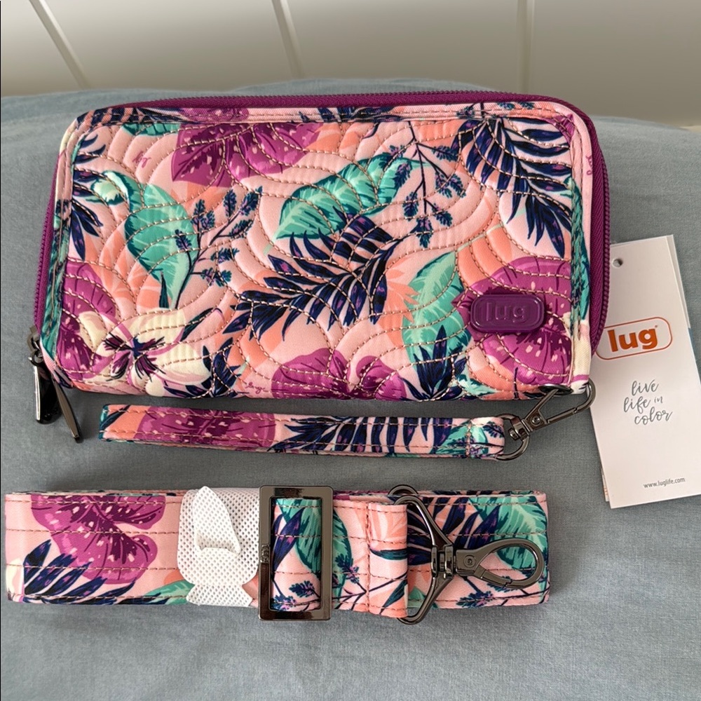 COPY - Lug Splits XL Wallet - Azalea Pink NWT + Matching Bag Strap